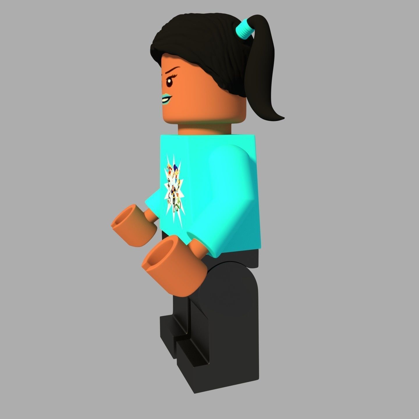 Lego Girl  Grandaughter request and Design her into a legogirl 3D model_2