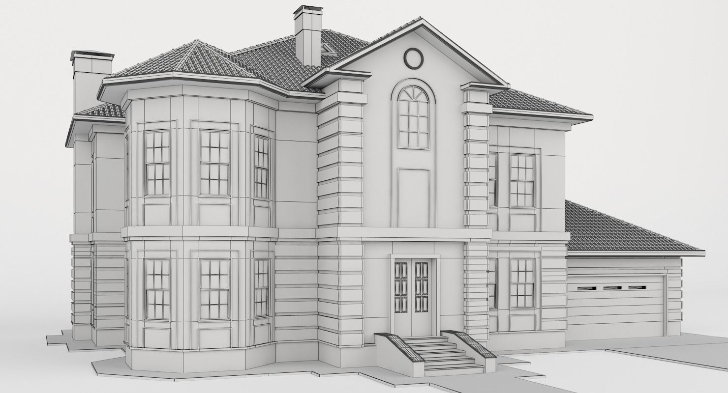 Stone House Low-poly 3D model_11