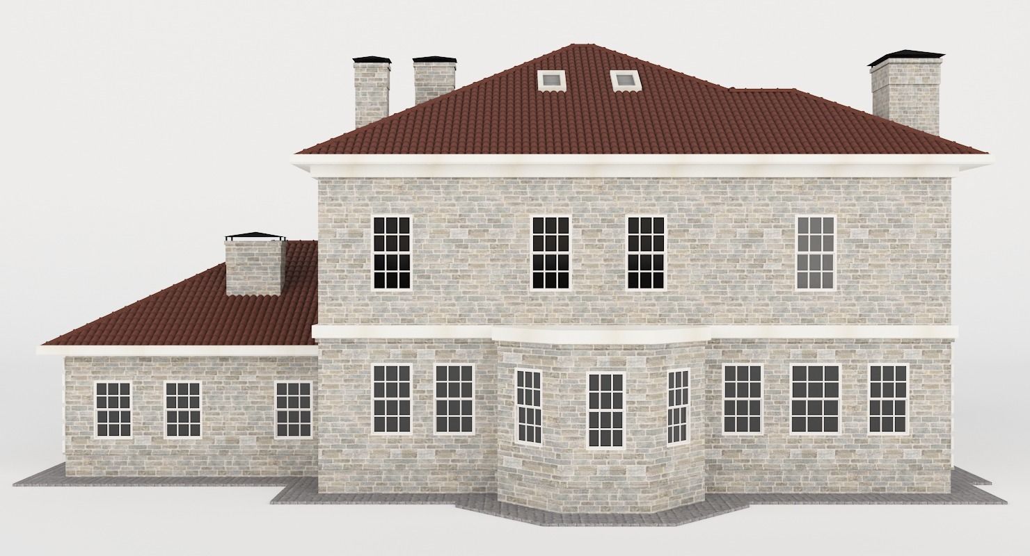 Stone House Low-poly 3D model_5