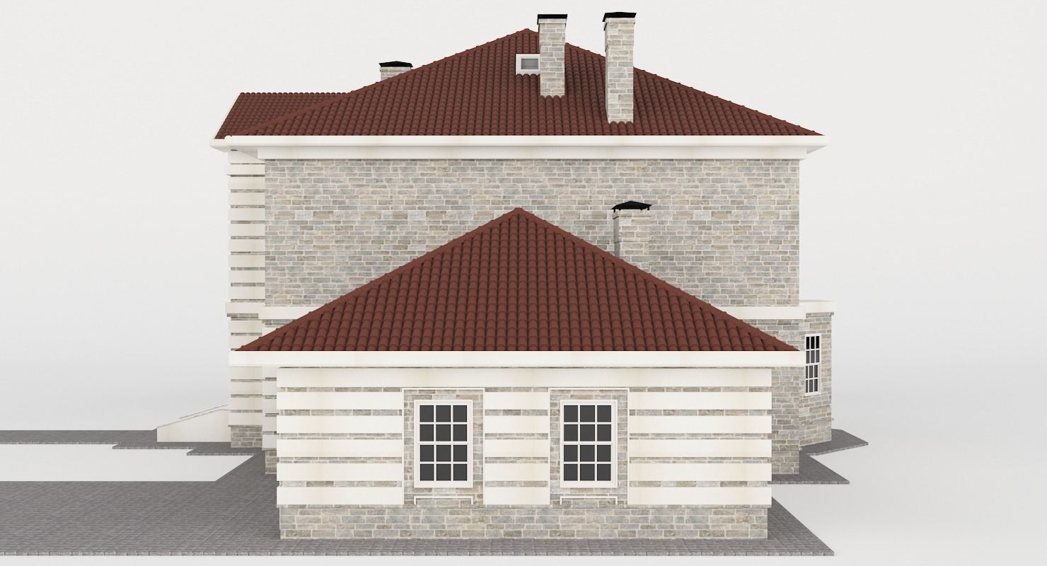 Stone House Low-poly 3D model_4
