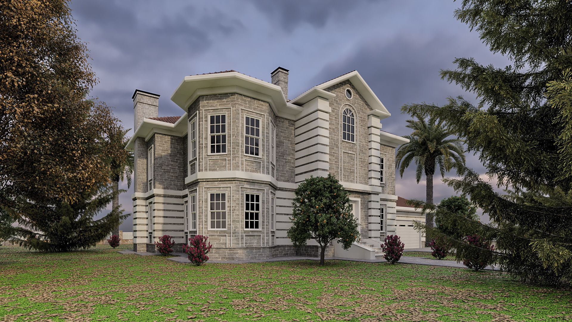 Stone House Low-poly 3D model_2