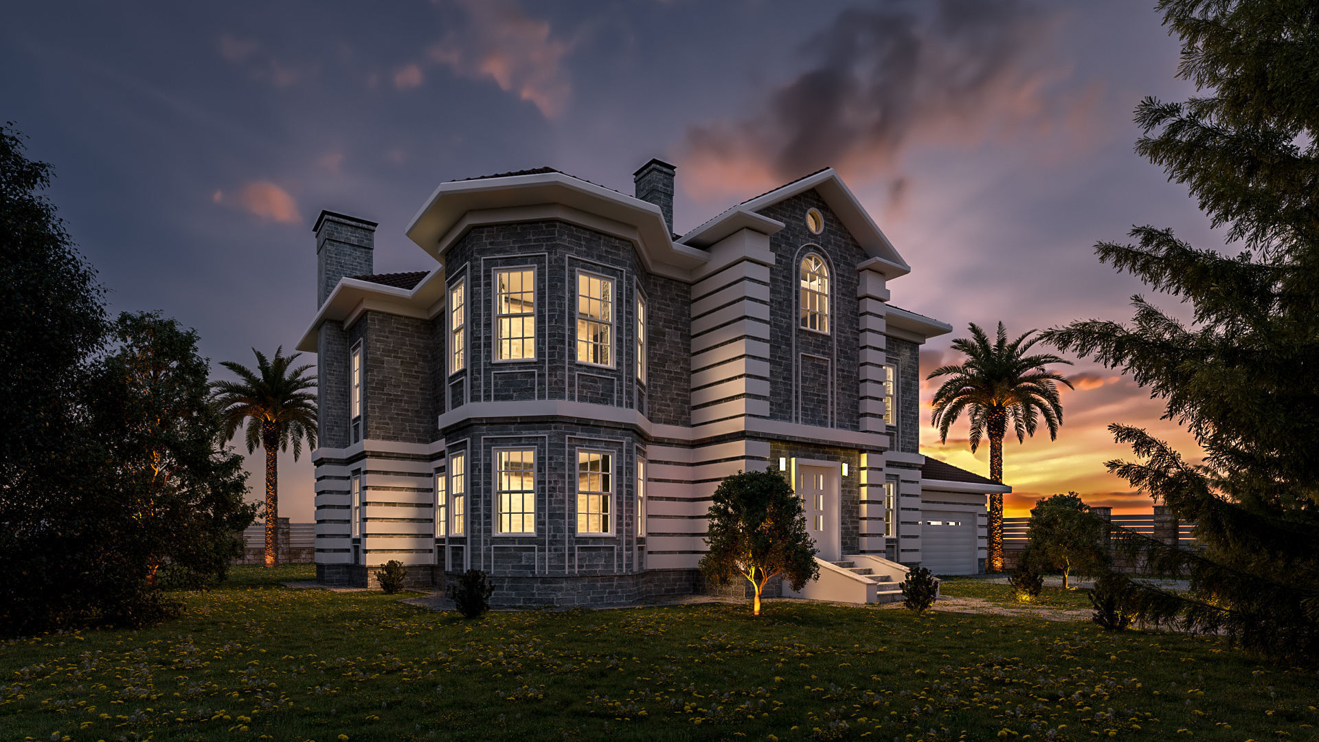 Stone House Low-poly 3D model_1