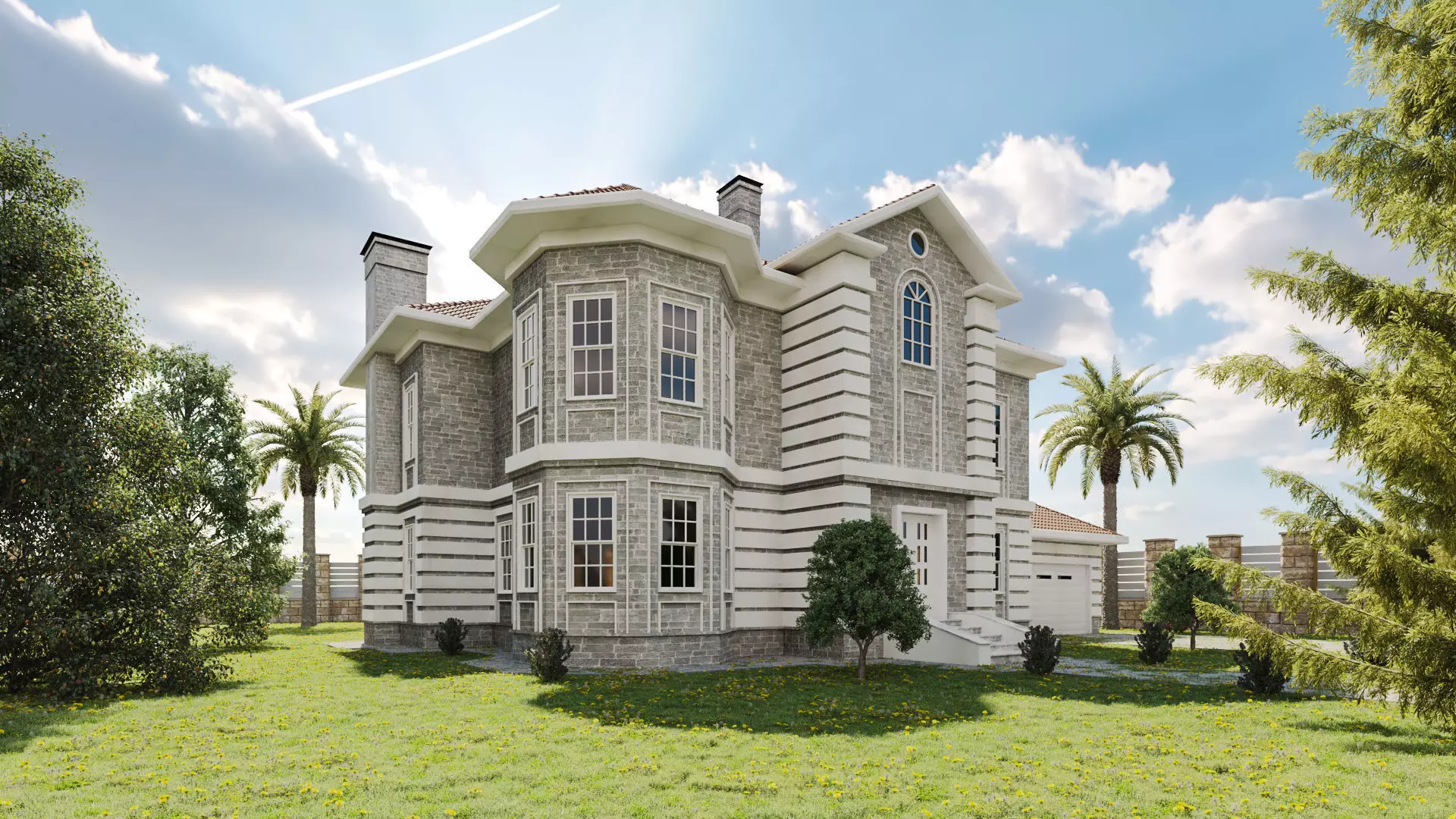 Stone House Low-poly 3D model_0