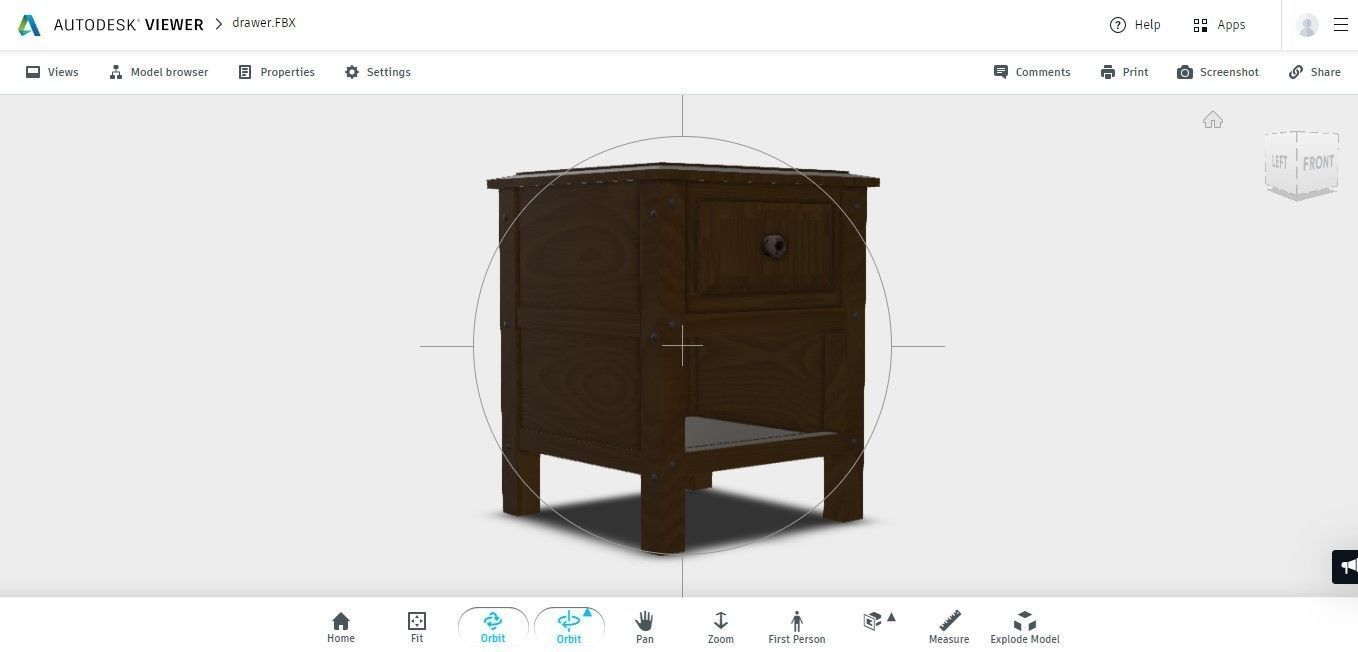 low poly AR vr drawer Low-poly 3D model_5