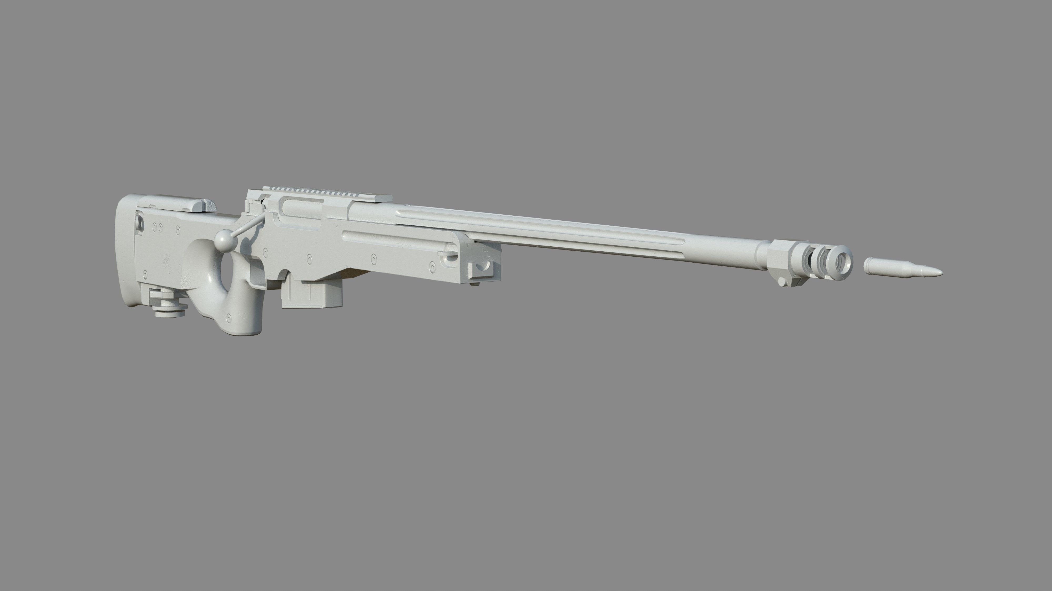 Weapon - AWM - Included Highres Low-poly 3D model_10