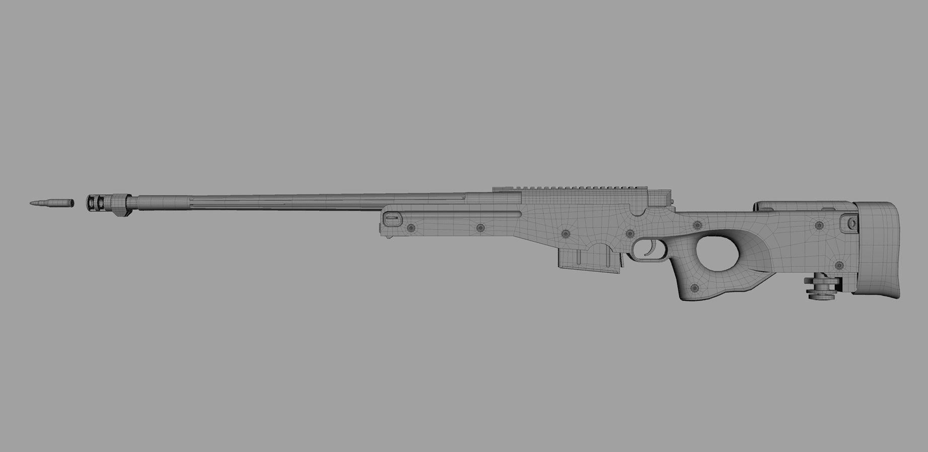 Weapon - AWM - Included Highres Low-poly 3D model_33