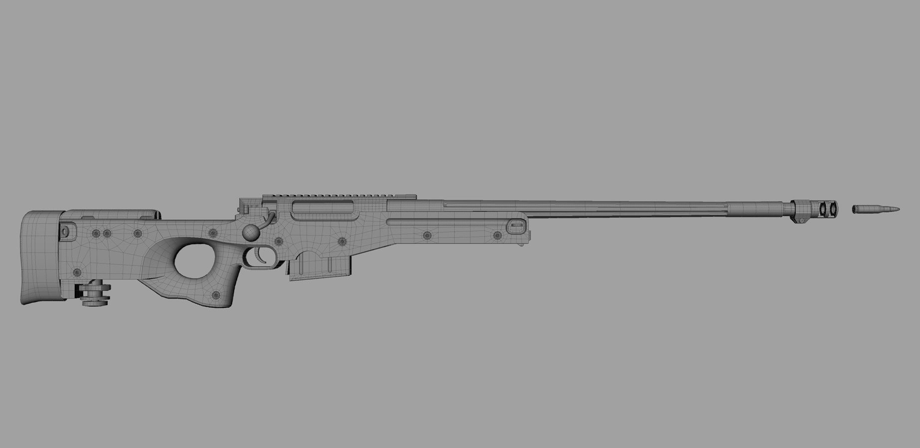 Weapon - AWM - Included Highres Low-poly 3D model_32