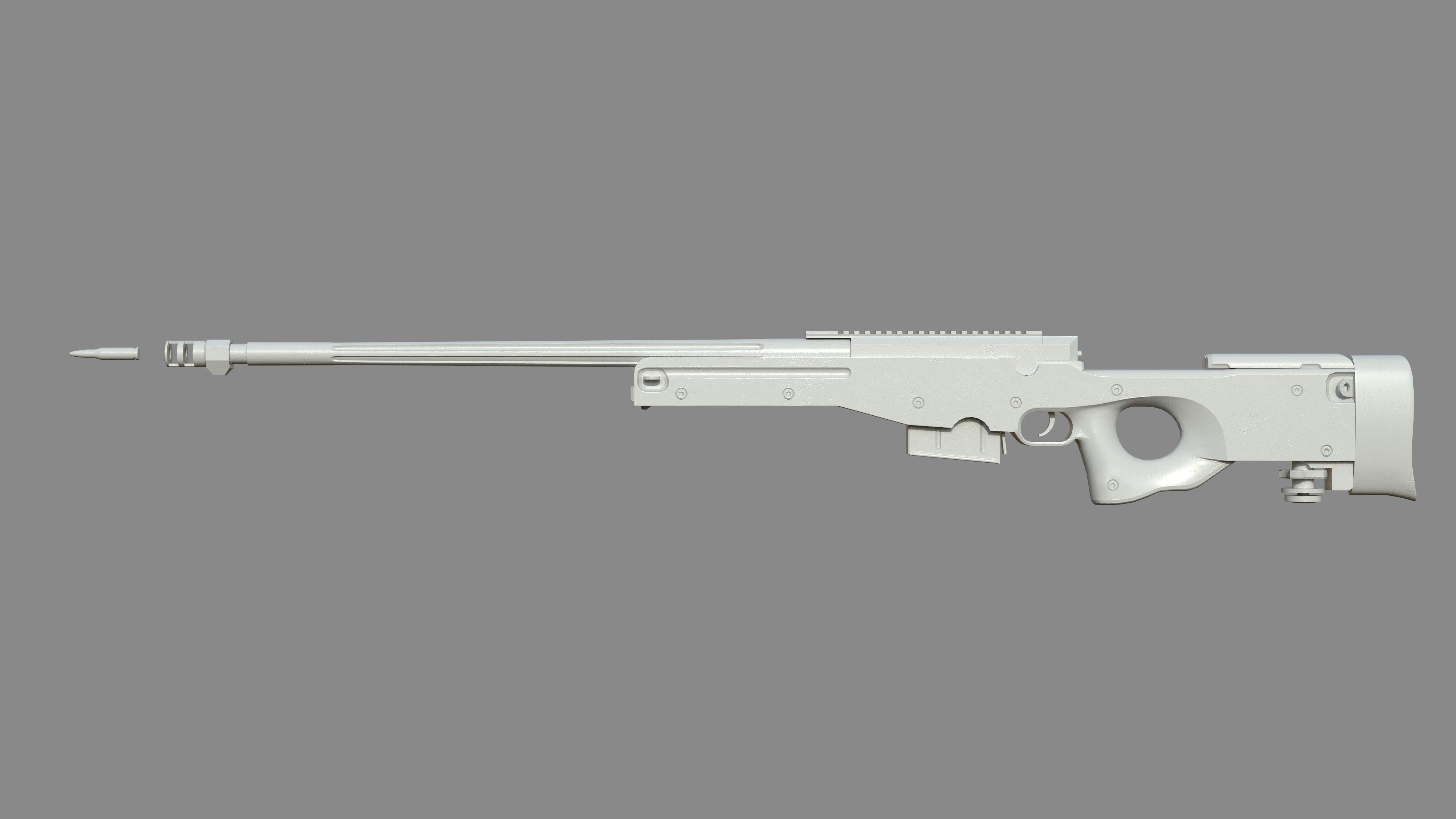 Weapon - AWM - Included Highres Low-poly 3D model_13