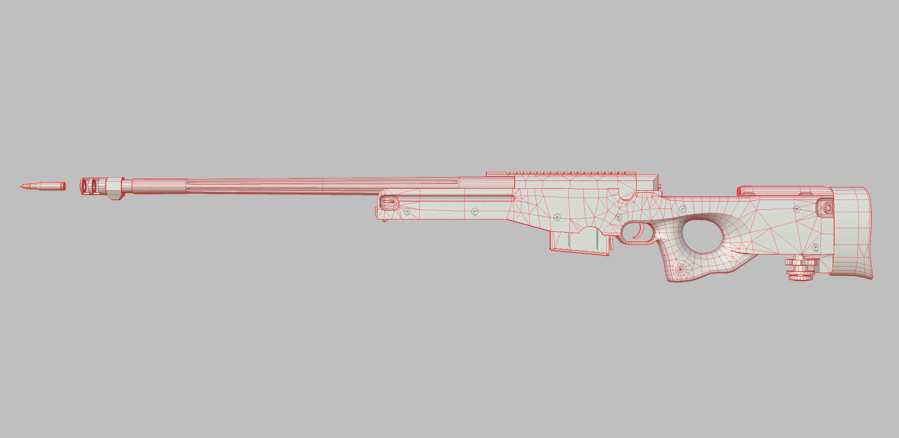 Weapon - AWM - Included Highres Low-poly 3D model_27