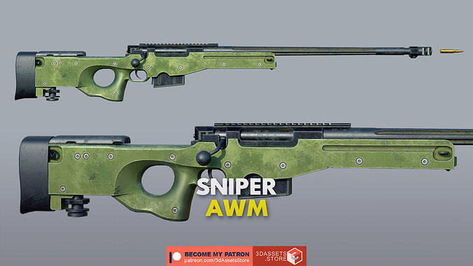 Weapon - AWM - Included Highres Low-poly 3D model