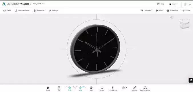 low poly AR vr wall clock Low-poly 3D model