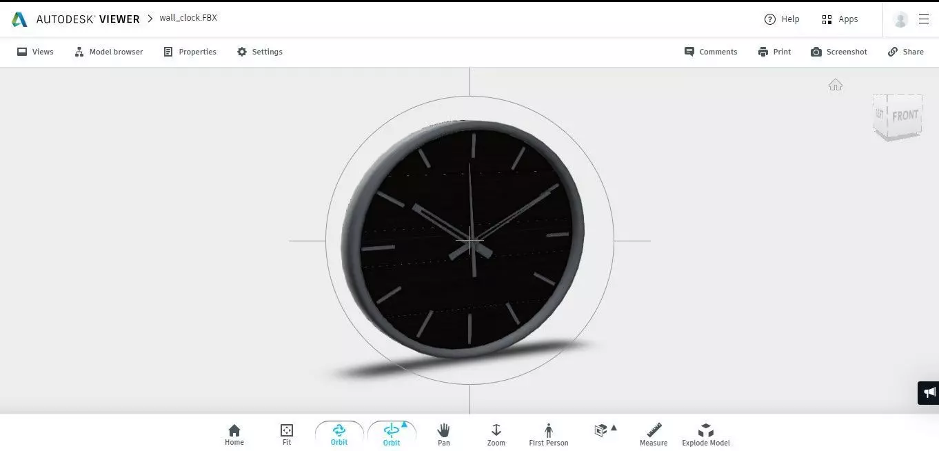 low poly AR vr wall clock Low-poly 3D model_0