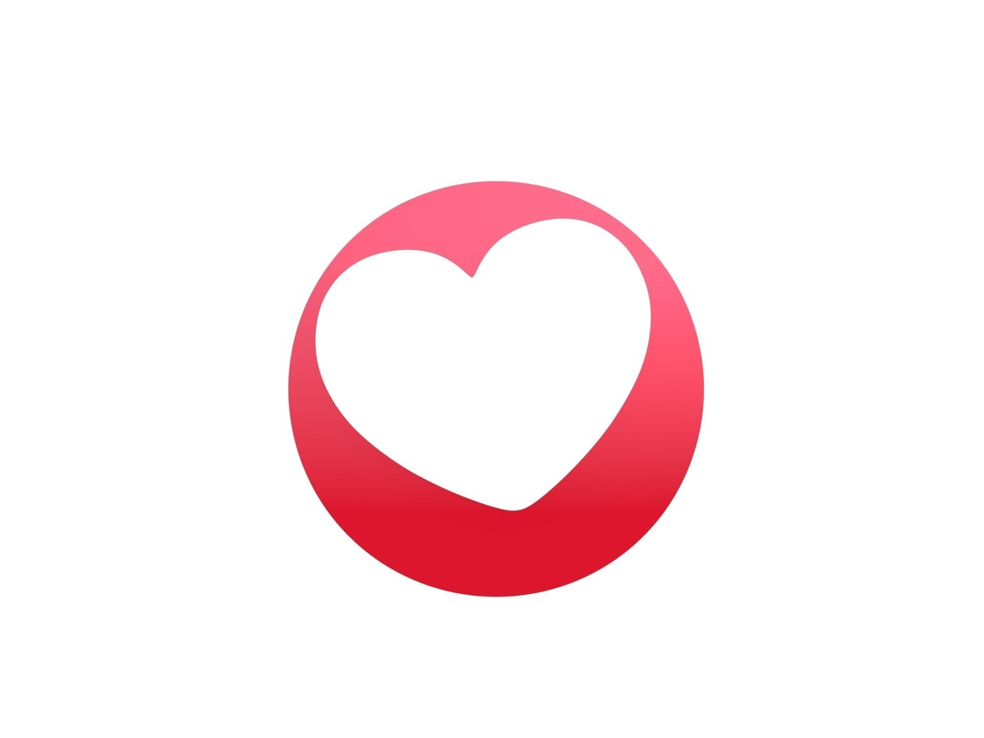 Animated Facebook Love Reaction Button Low-poly 3D model_6