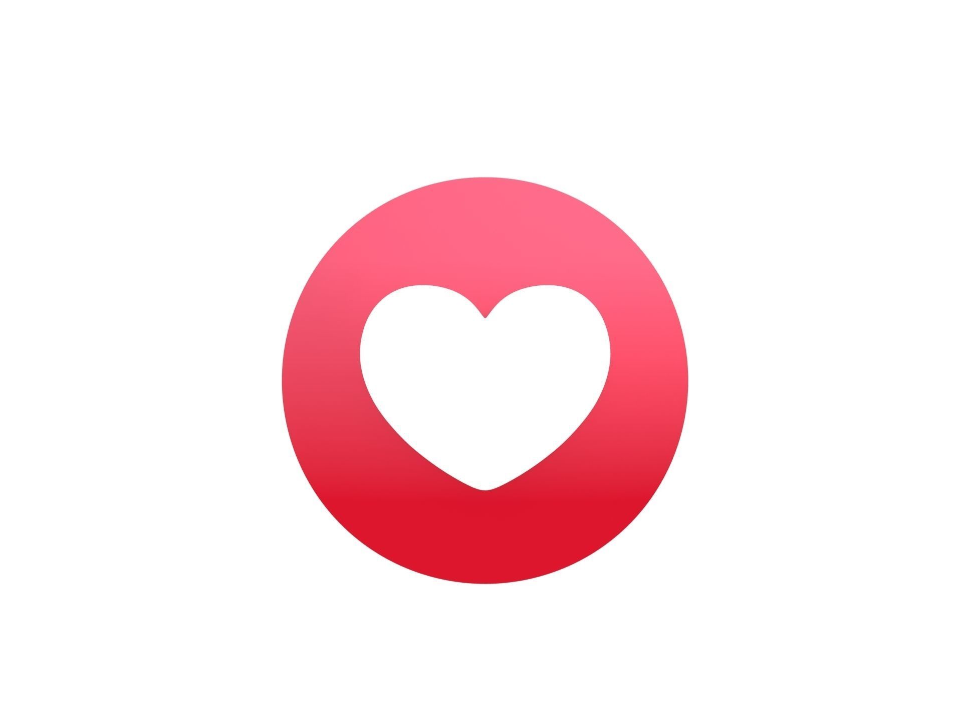 Animated Facebook Love Reaction Button Low-poly 3D model_4