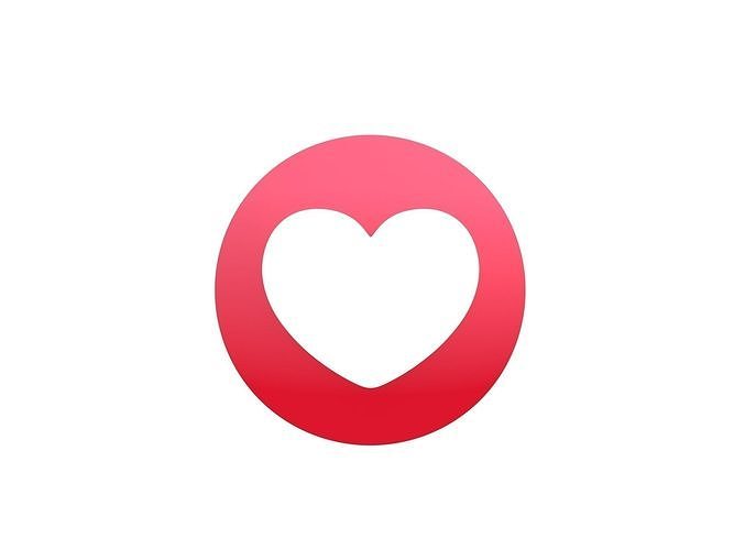 Animated Facebook Love Reaction Button Low-poly 3D model