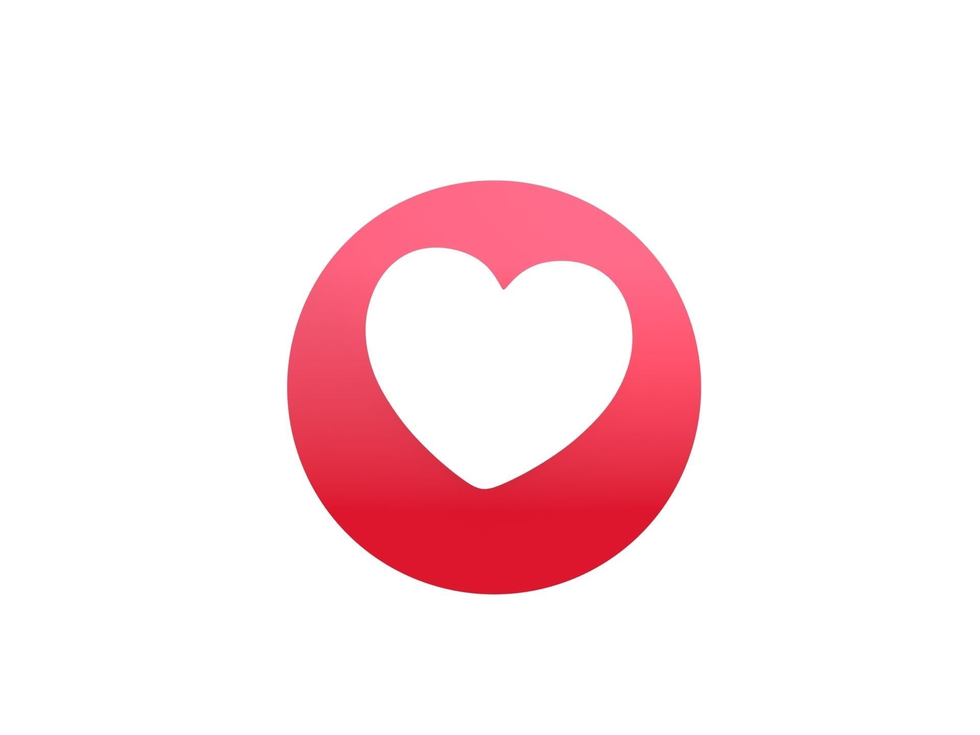 Animated Facebook Love Reaction Button Low-poly 3D model_7