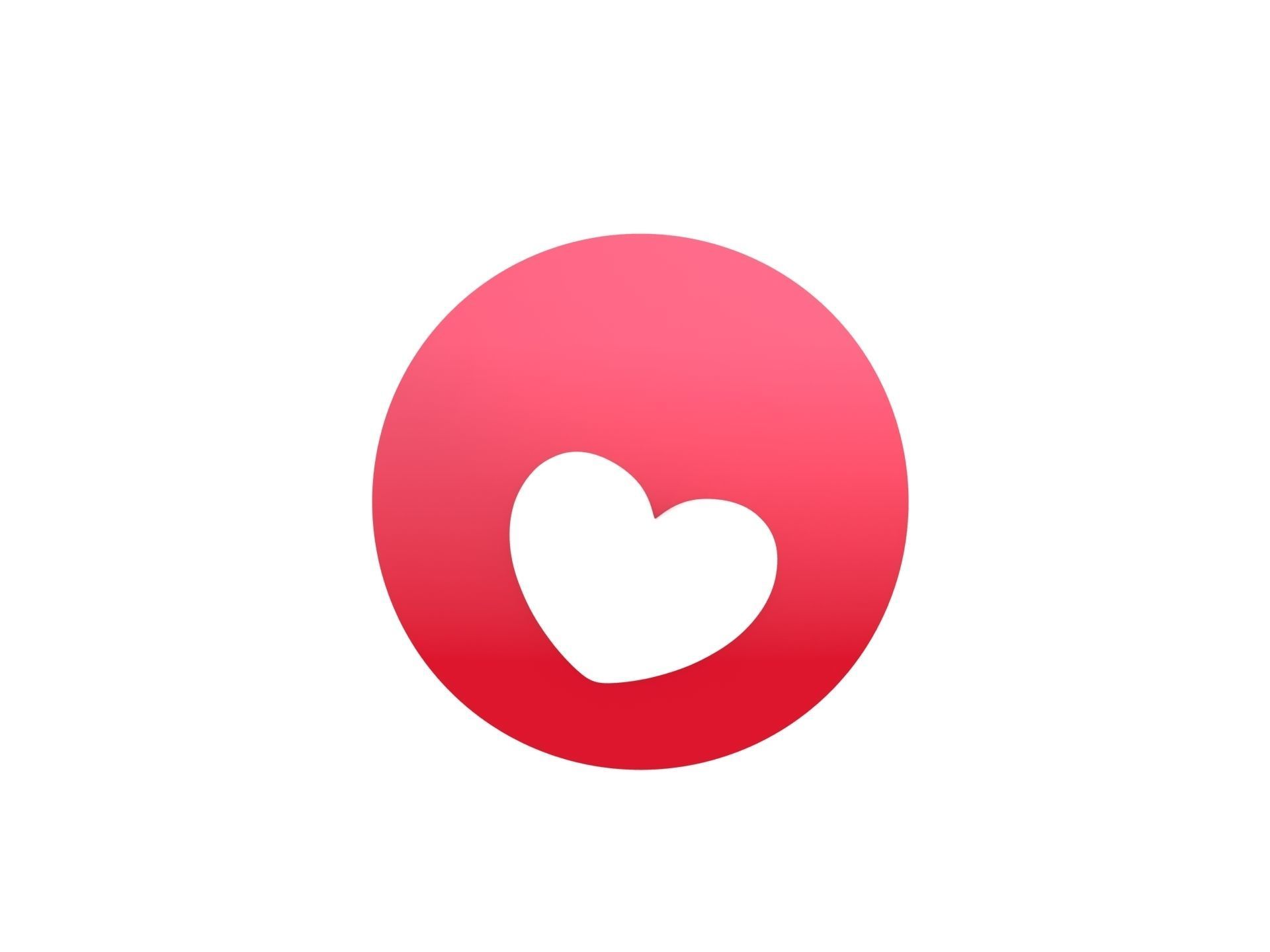 Animated Facebook Love Reaction Button Low-poly 3D model_5