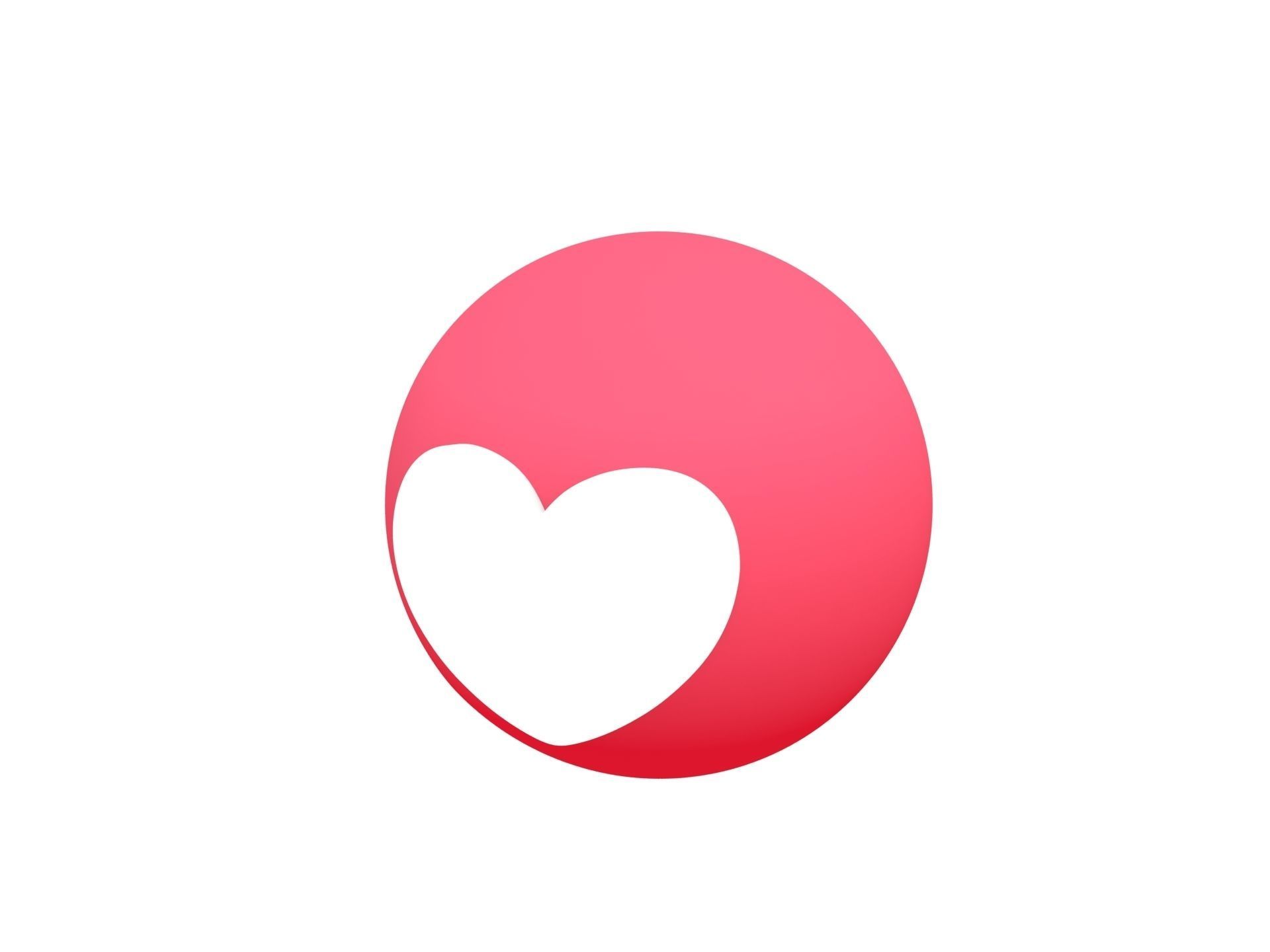 Animated Facebook Love Reaction Button Low-poly 3D model_13