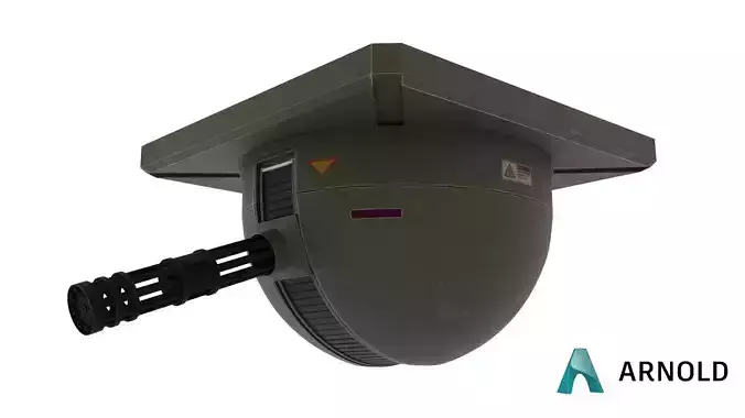 Ceiling Turret  Low-poly 3D model