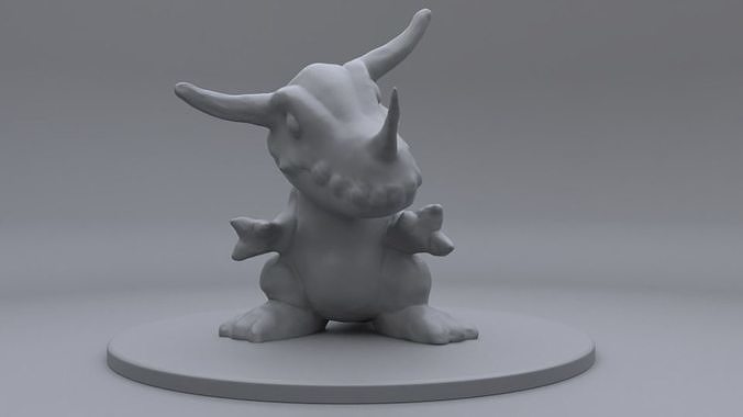 greymon cartoon animal 3D print model