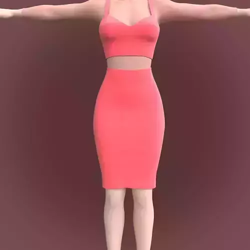 dress - pencil skirt and crop singlet top