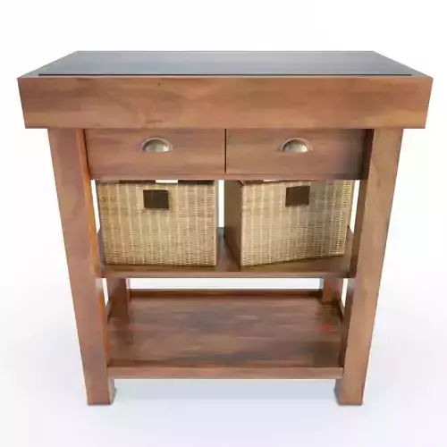 Wooden Side Cabinet And Baskets 