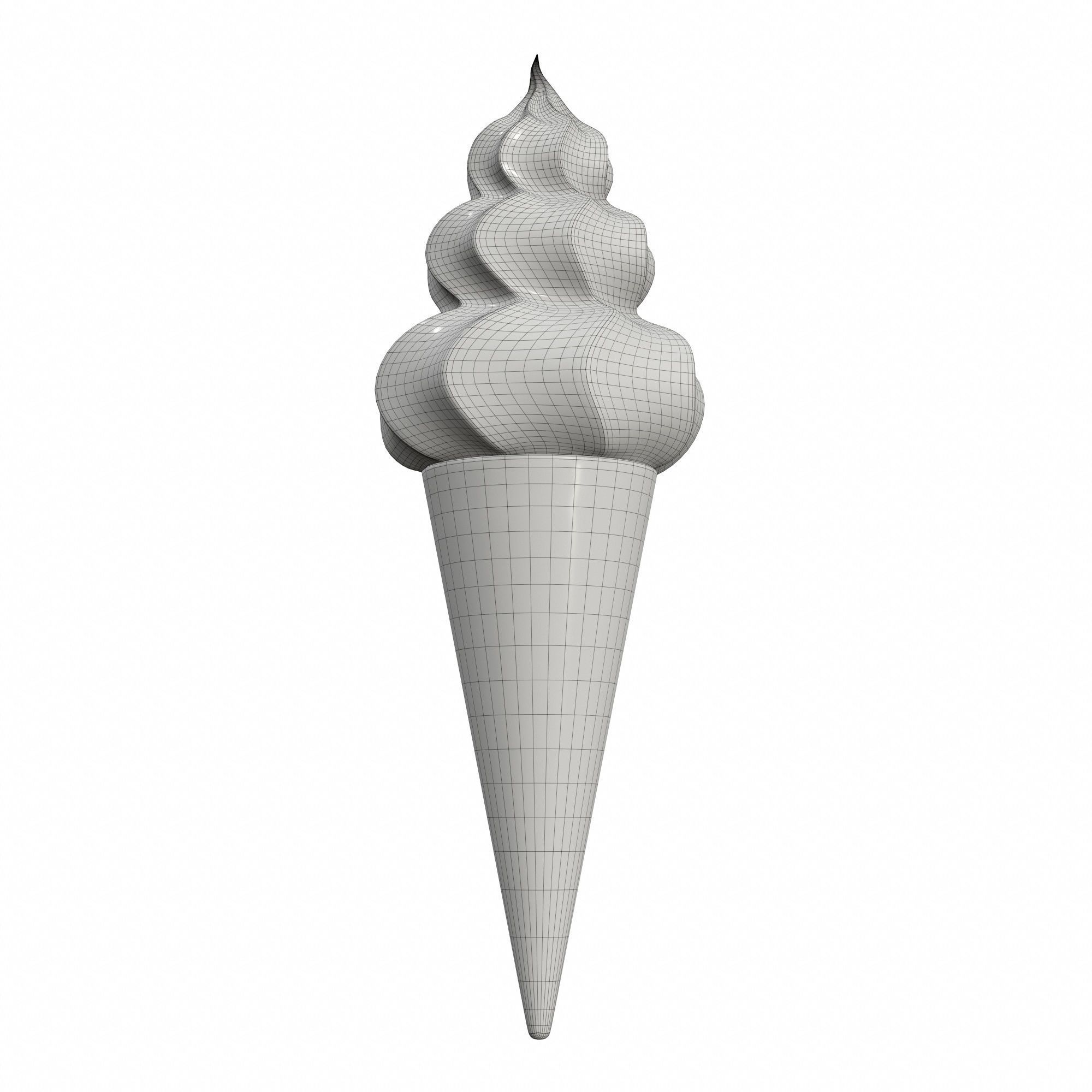 Ice cream in waffle cone and cup 3D Model Collection_47
