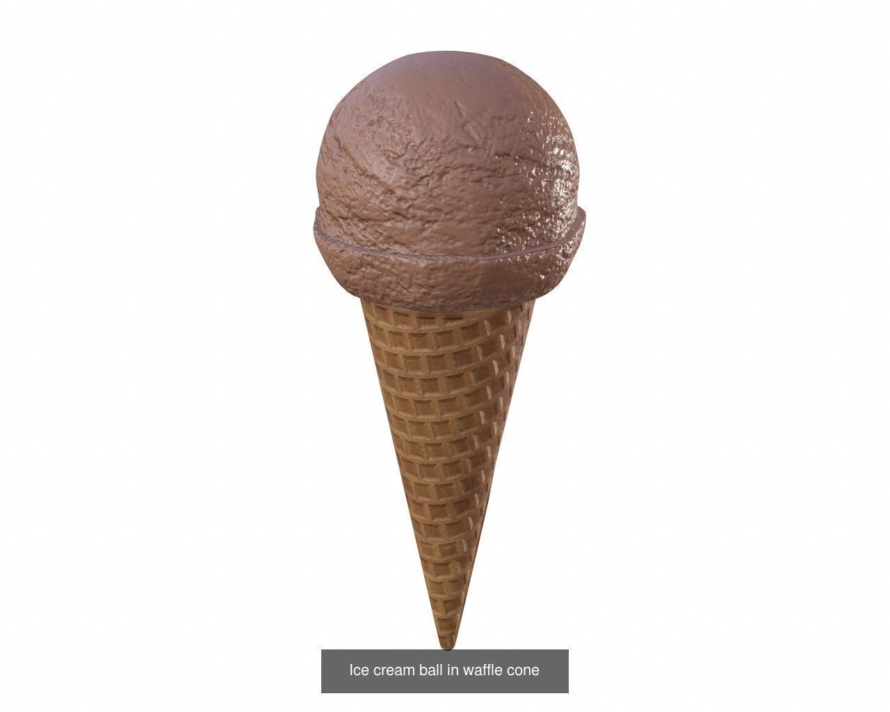Ice cream in waffle cone and cup 3D Model Collection_9