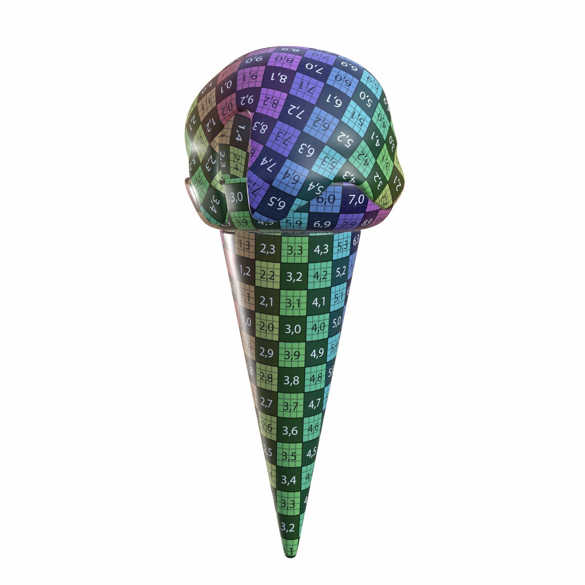 Ice cream in waffle cone and cup 3D Model Collection_35
