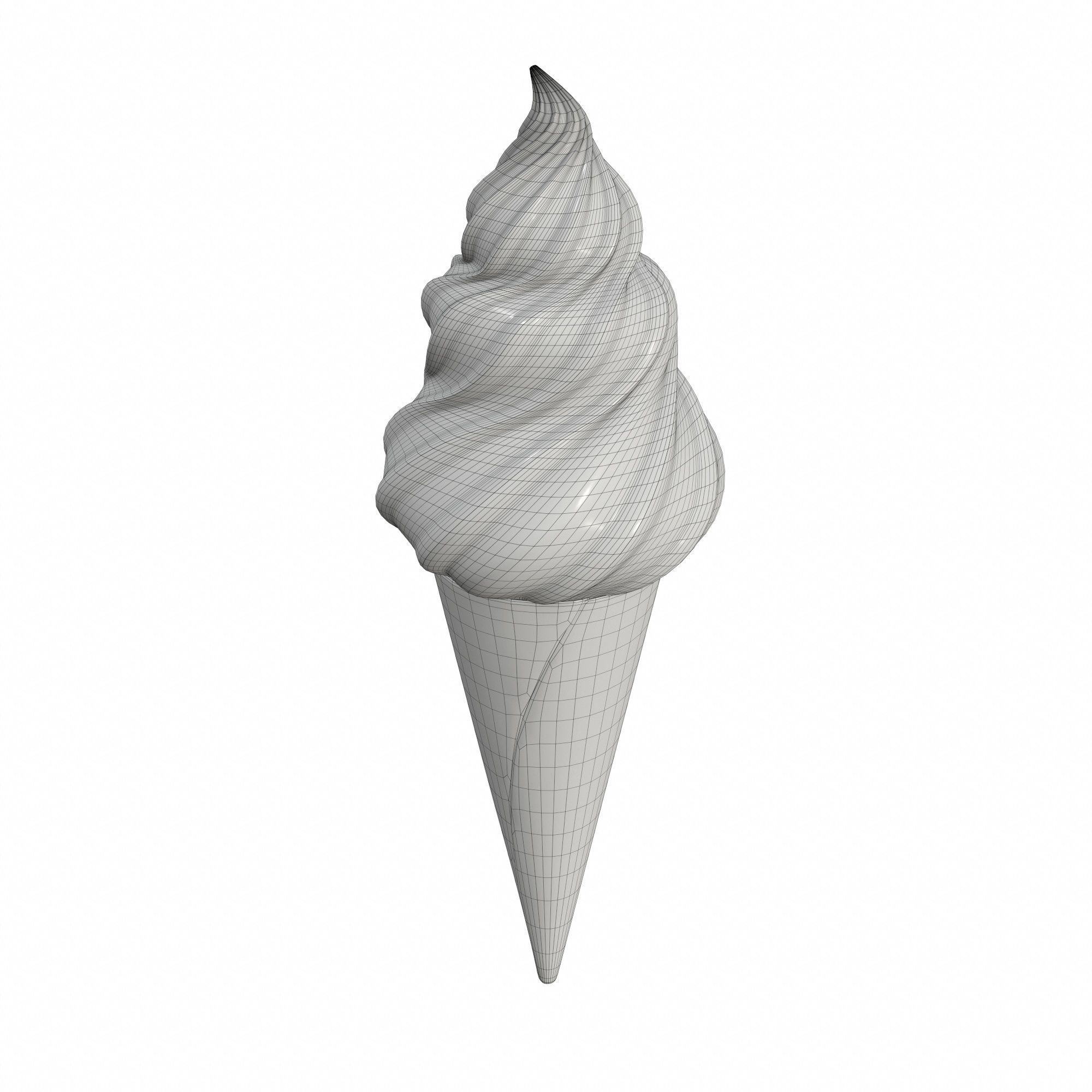 Ice cream in waffle cone and cup 3D Model Collection_52