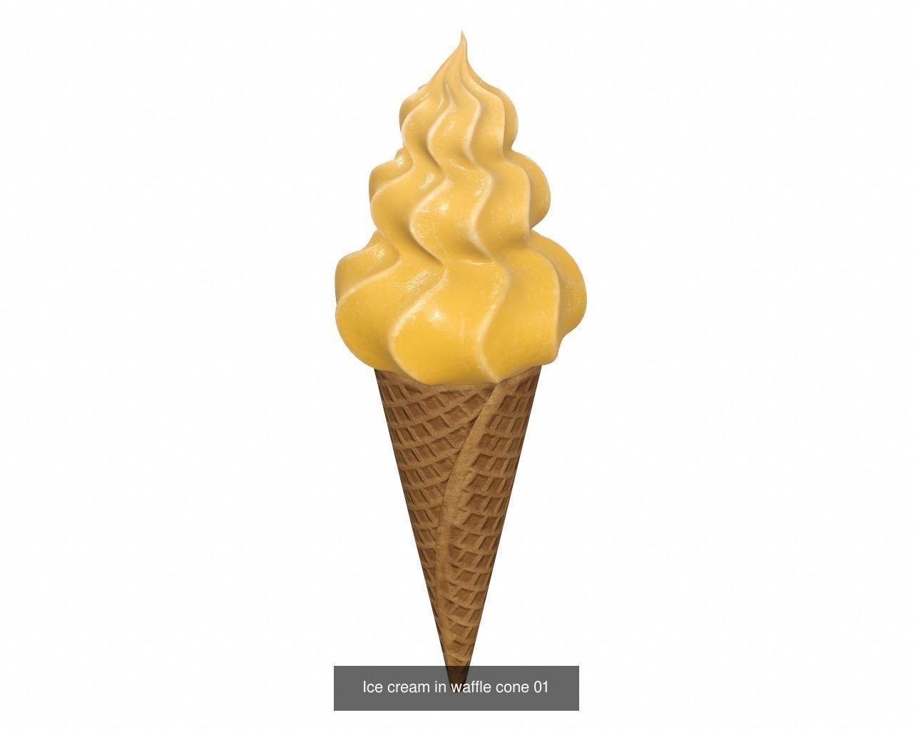 Ice cream in waffle cone and cup 3D Model Collection_12