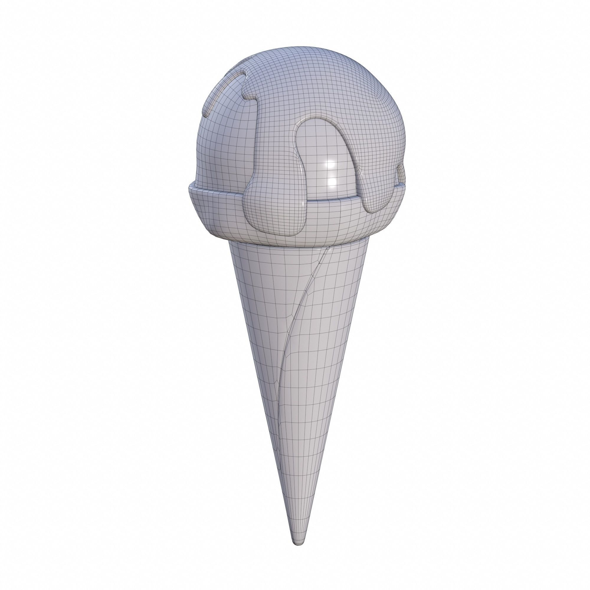 Ice cream in waffle cone and cup 3D Model Collection_34