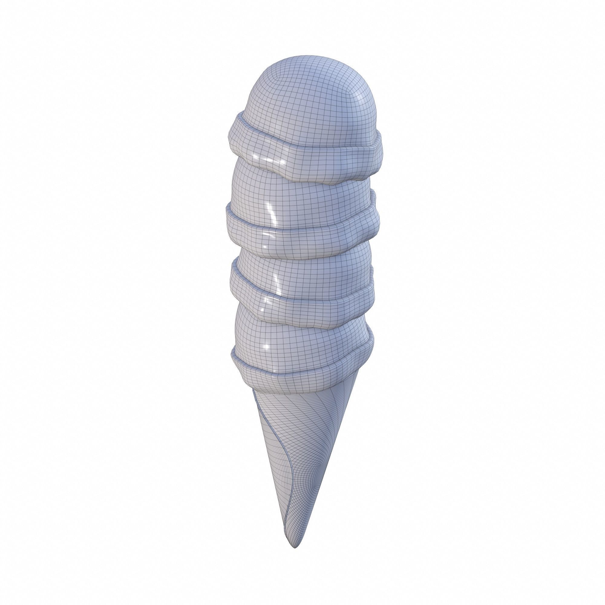 Ice cream in waffle cone and cup 3D Model Collection_41
