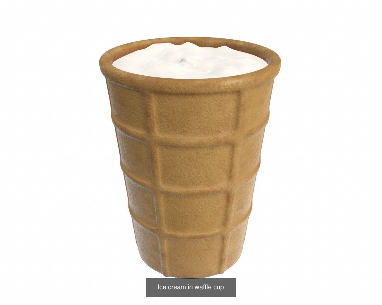 Ice cream in waffle cone and cup 3D Model Collection_8