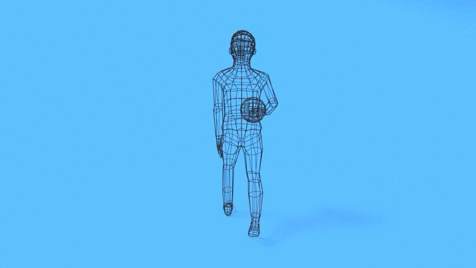 Low Poly Kid Walking With a Ball Low-poly 3D model_14