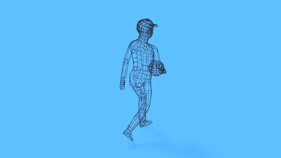 Low Poly Kid Walking With a Ball Low-poly 3D model_13
