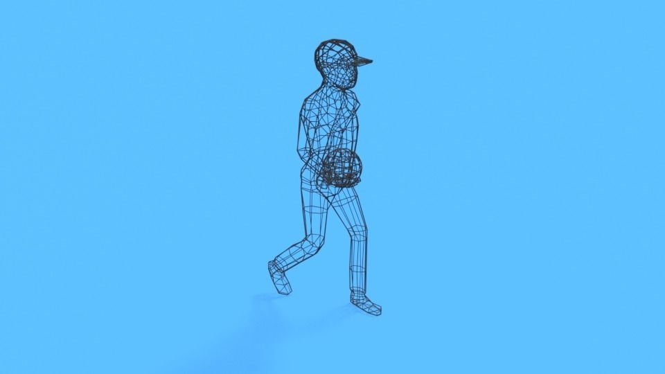 Low Poly Kid Walking With a Ball Low-poly 3D model_11