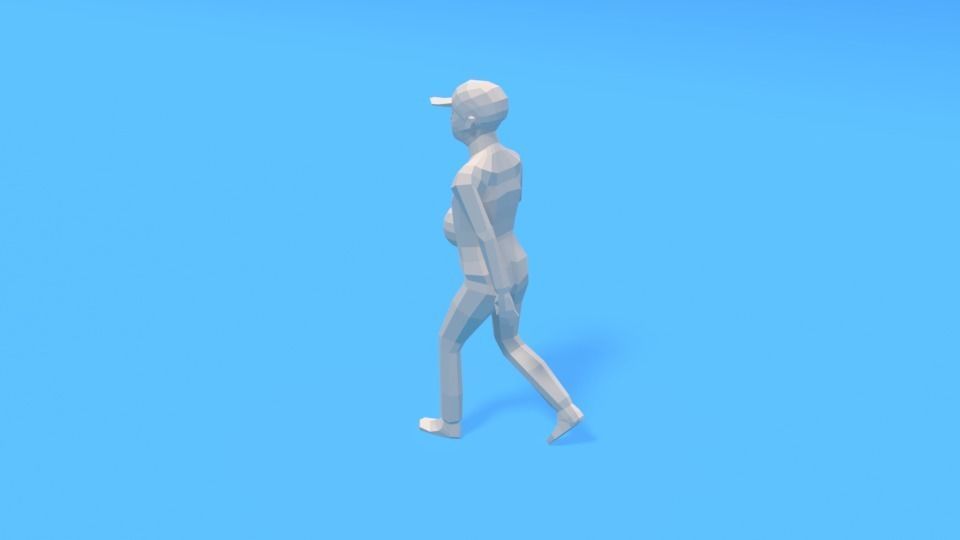 Low Poly Kid Walking With a Ball Low-poly 3D model_6
