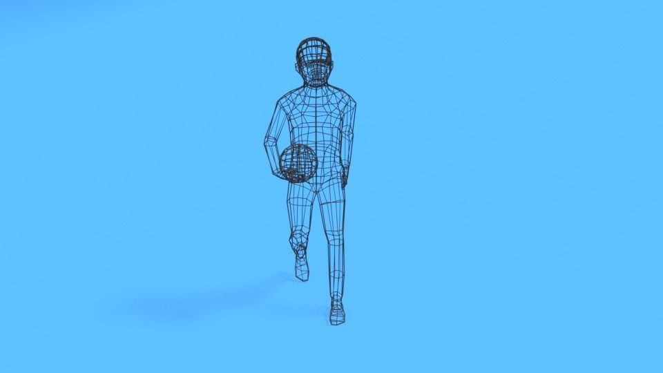 Low Poly Kid Walking With a Ball Low-poly 3D model_10