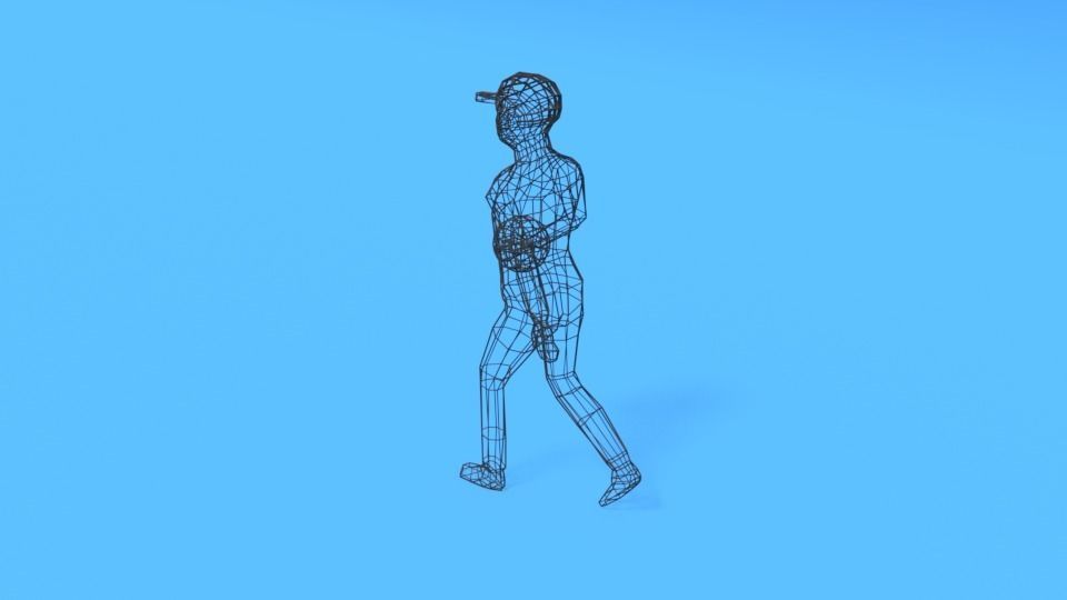 Low Poly Kid Walking With a Ball Low-poly 3D model_15