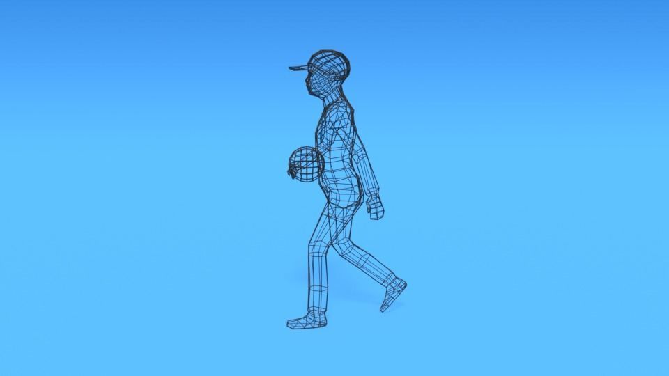 Low Poly Kid Walking With a Ball Low-poly 3D model_16