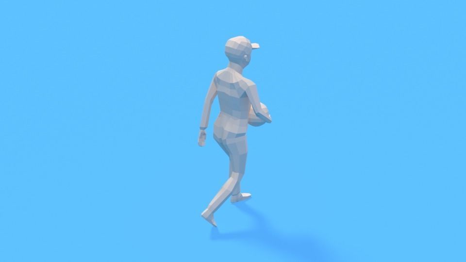 Low Poly Kid Walking With a Ball Low-poly 3D model_4