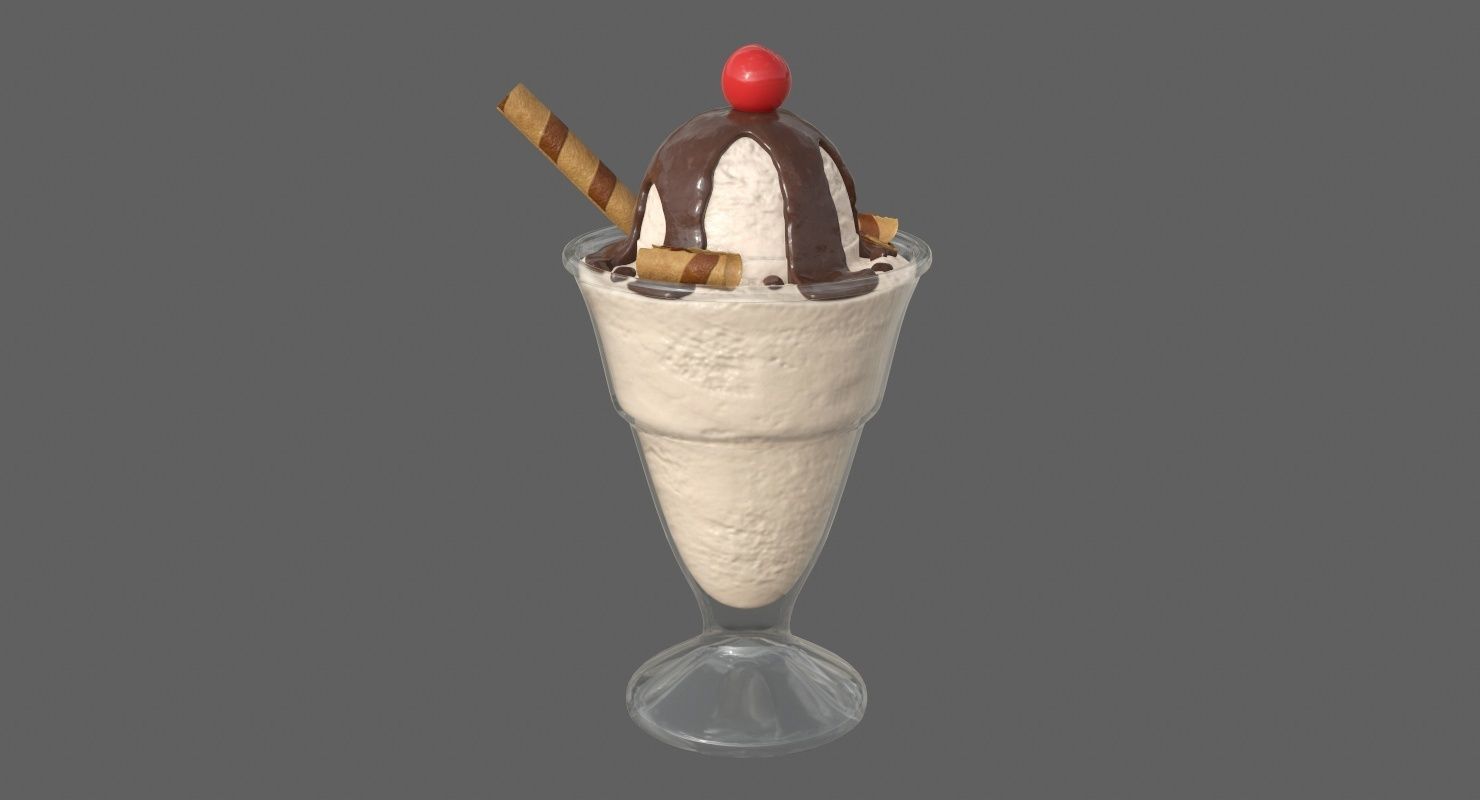 Ice cream packaging waffle cone cup balls mock up 3D Model Collection_92