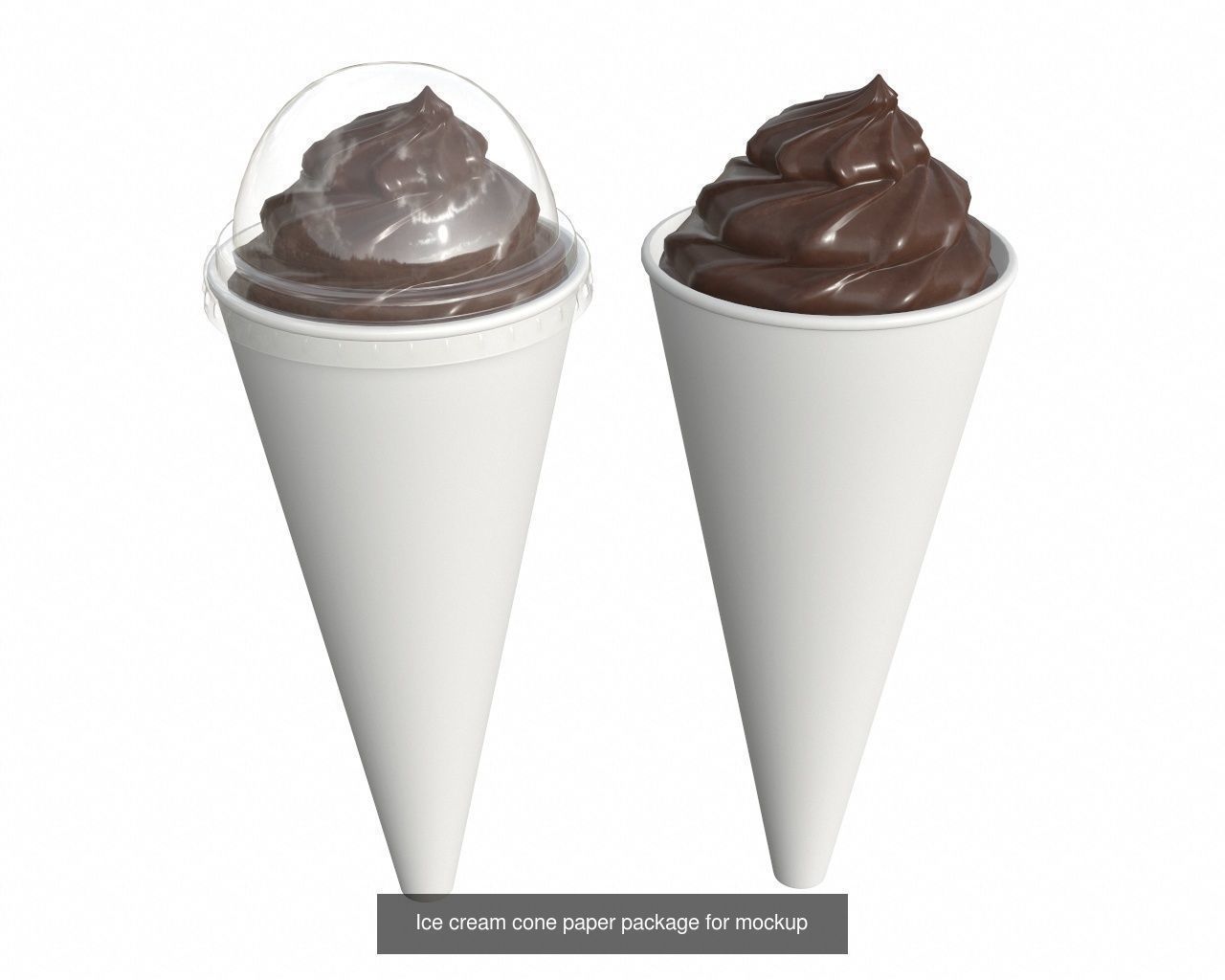 Ice cream packaging waffle cone cup balls mock up 3D Model Collection_55