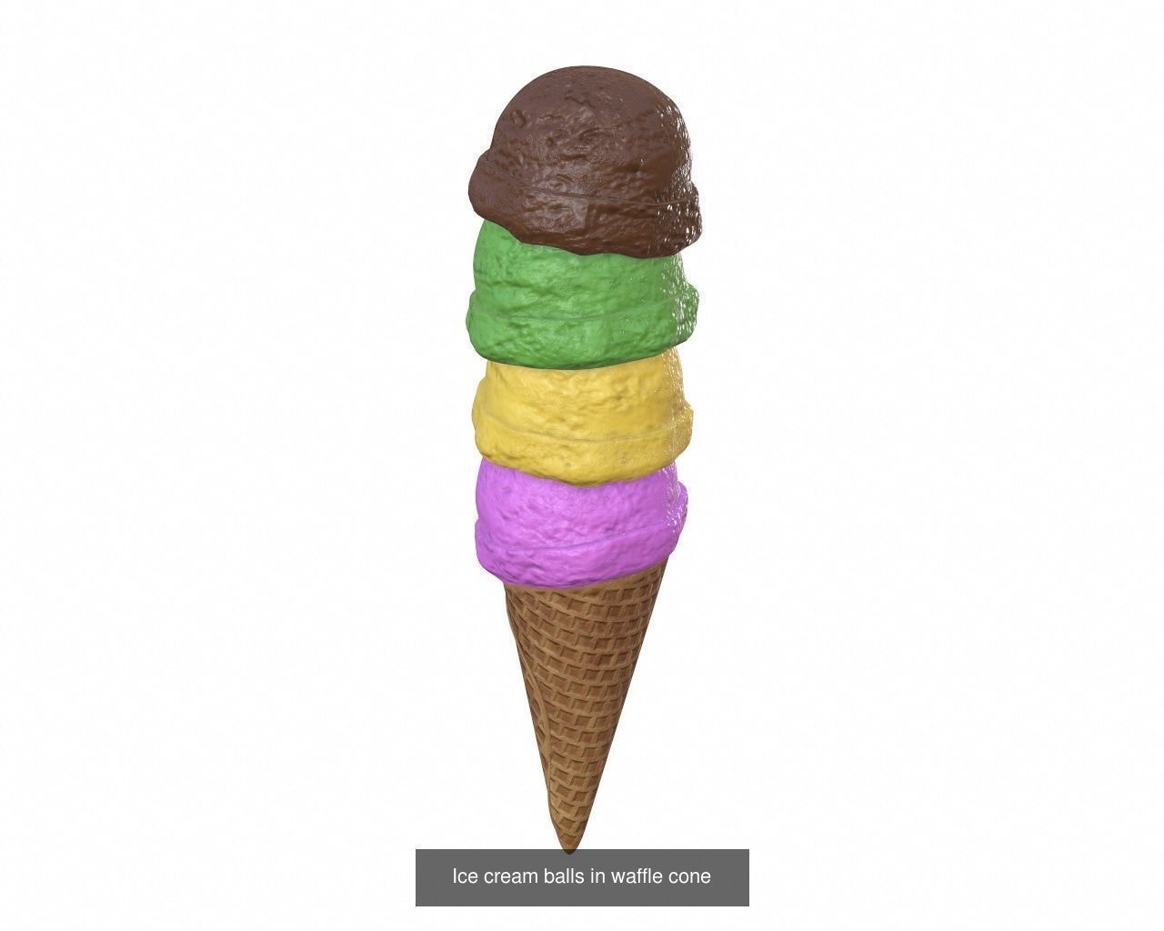 Ice cream packaging waffle cone cup balls mock up 3D Model Collection_111