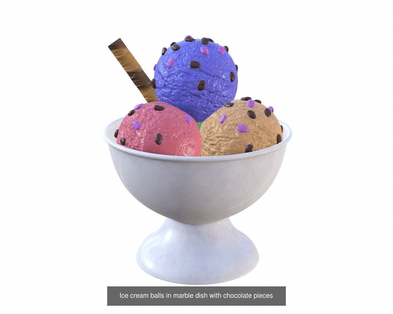 Ice cream packaging waffle cone cup balls mock up 3D Model Collection_109