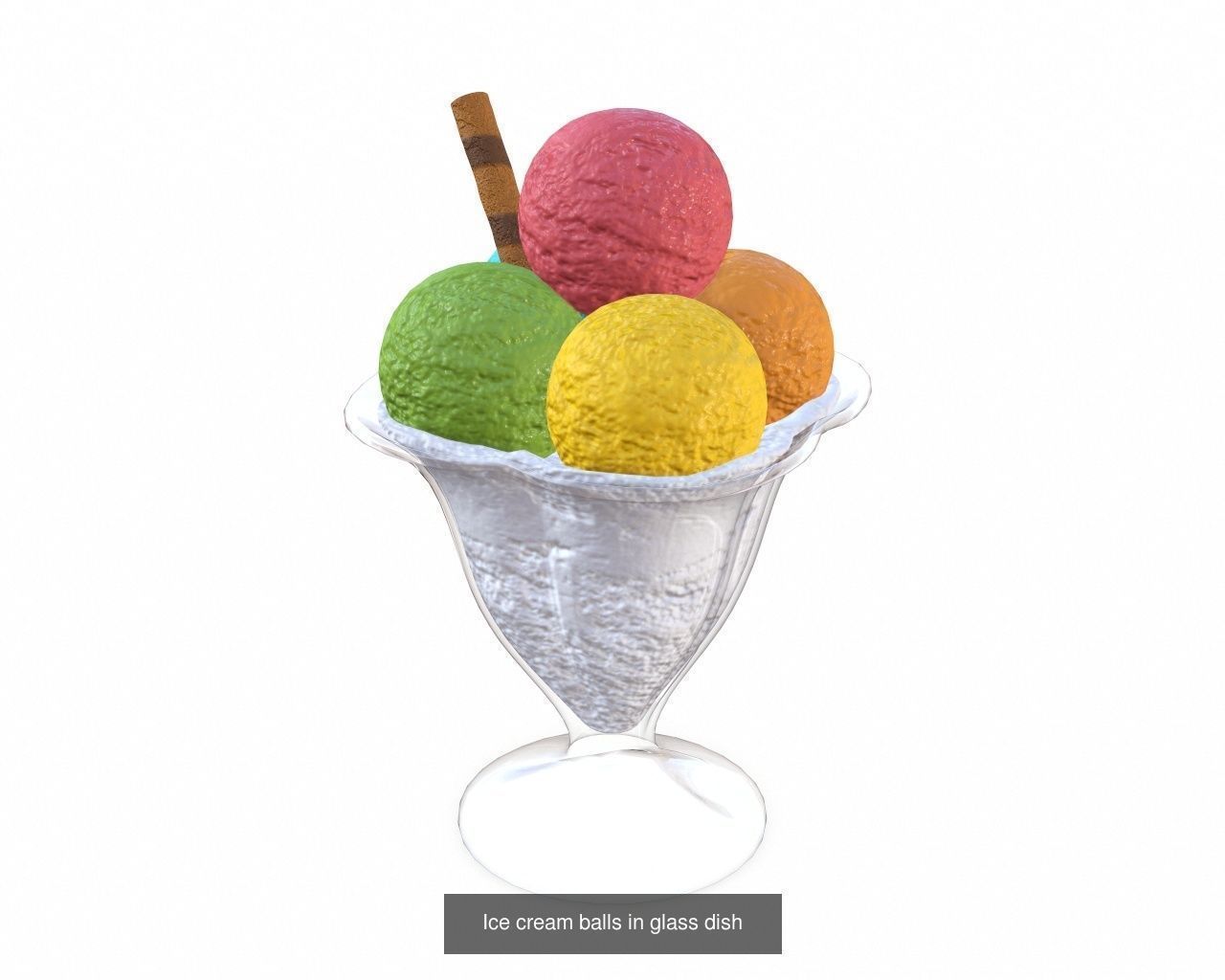 Ice cream packaging waffle cone cup balls mock up 3D Model Collection_47