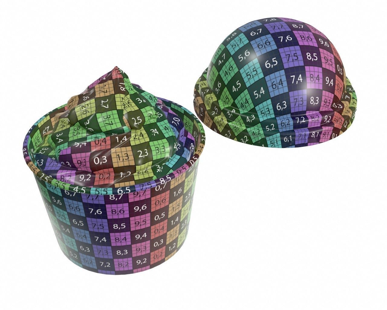 Ice cream packaging waffle cone cup balls mock up 3D Model Collection_114