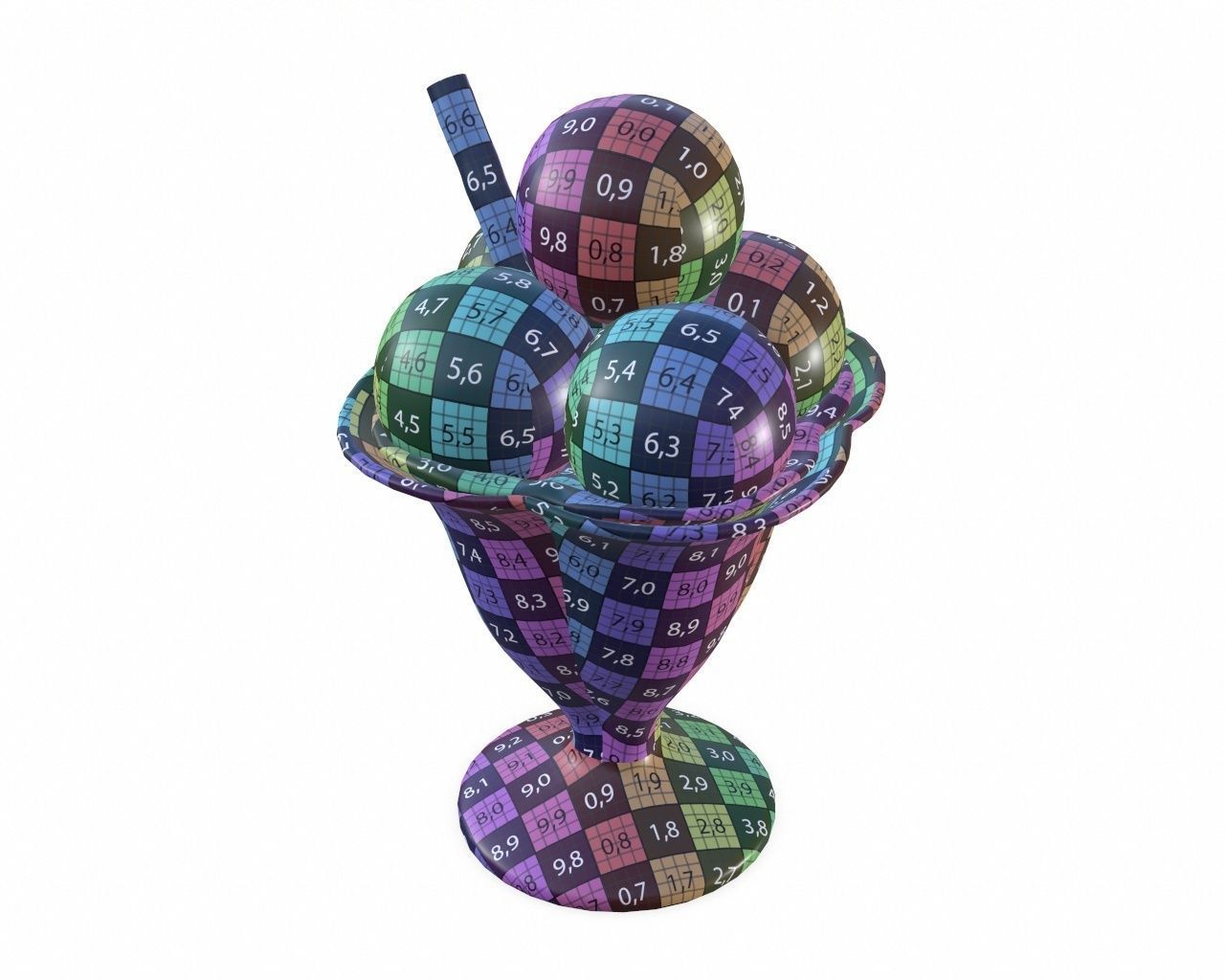 Ice cream packaging waffle cone cup balls mock up 3D Model Collection_90