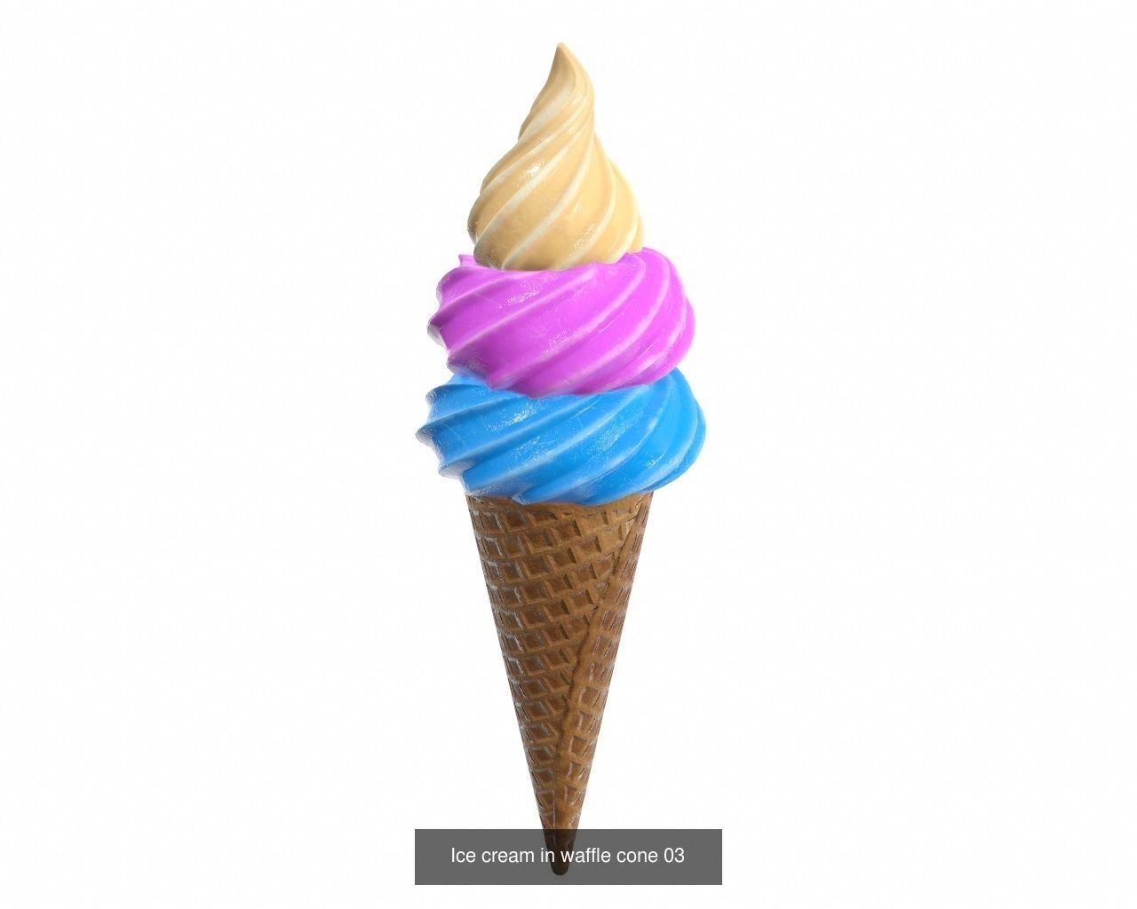 Ice cream packaging waffle cone cup balls mock up 3D Model Collection_117